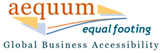 Aequum logo: equal footing global business accessibility 